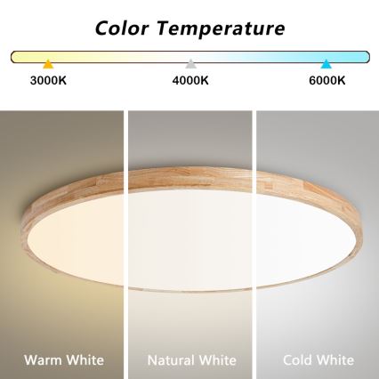 Brilagi - LED zatemnljivo stropno svetilo WOODLINE LED/128W/230V 3000-6000K hrast, premer 100 cm + daljinski upravljalnik