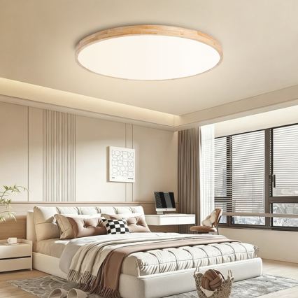 Brilagi - LED zatemnljivo stropno svetilo WOODLINE LED/128W/230V 3000-6000K hrast, premer 100 cm + daljinski upravljalnik