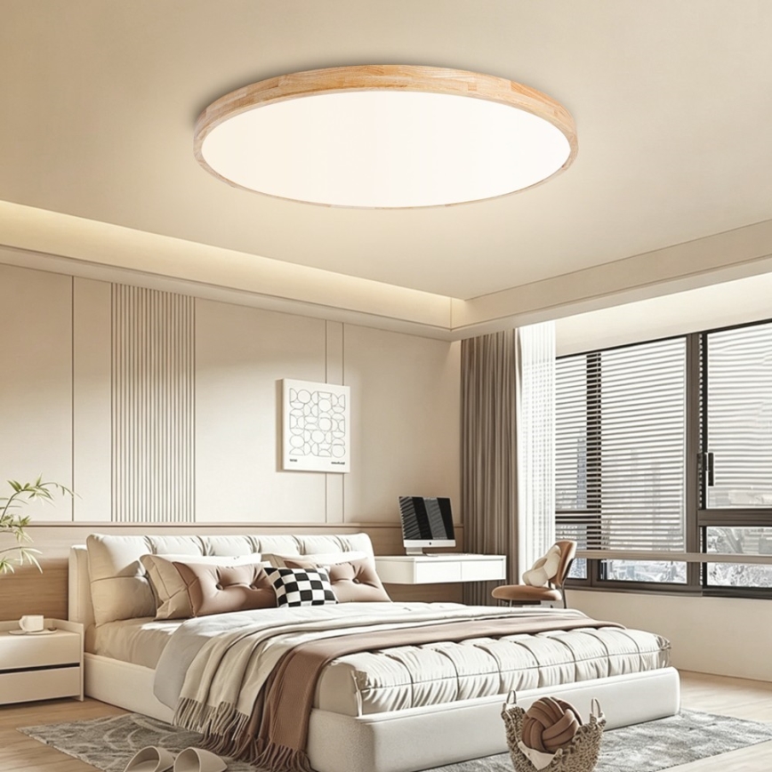 Brilagi - LED zatemnljivo stropno svetilo WOODLINE LED/128W/230V 3000-6000K hrast, premer 100 cm + daljinski upravljalnik