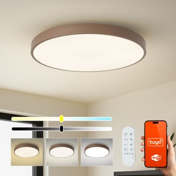 Brilagi - LED svetilka z nastavljivo svetlostjo POOL SMART LED/100W/230V, premer 80 cm, 3000-6000K, Wi-Fi Tuya + daljinski upravljalnik, rjava