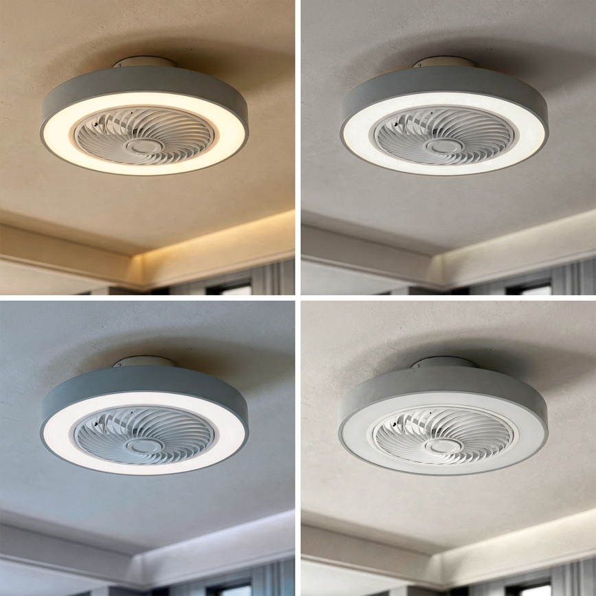 Brilagi - LED zatemnjevalna stropna svetilka z ventilatorjem LED/38W/230V 3000-6500K premer 50 cm siva + daljinski upravljalnik