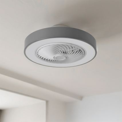 Brilagi - LED zatemnjevalna stropna svetilka z ventilatorjem LED/38W/230V 3000-6500K premer 50 cm siva + daljinski upravljalnik
