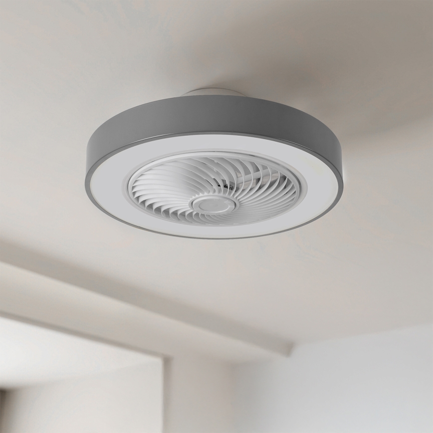 Brilagi - LED zatemnjevalna stropna svetilka z ventilatorjem LED/38W/230V 3000-6500K premer 50 cm siva + daljinski upravljalnik