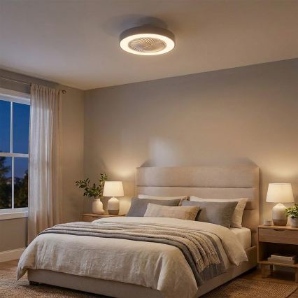 Brilagi - LED zatemnjevalna stropna svetilka z ventilatorjem LED/38W/230V 3000-6500K premer 50 cm siva + daljinski upravljalnik