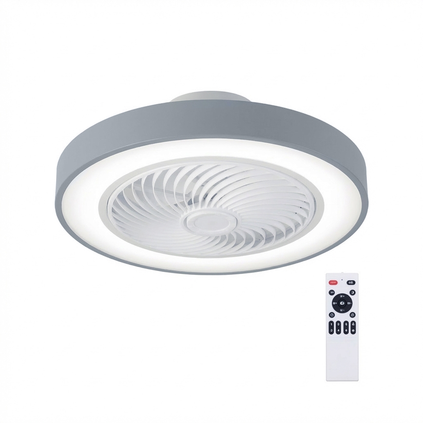 Brilagi - LED zatemnjevalna stropna svetilka z ventilatorjem LED/38W/230V 3000-6500K premer 50 cm siva + daljinski upravljalnik
