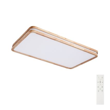 Brilagi - Zatemnljivo LED stropno svetilo MOLINA SQUARE LED/128W/230V 3000-6000K hrast 90x60 cm + daljinski upravljalnik