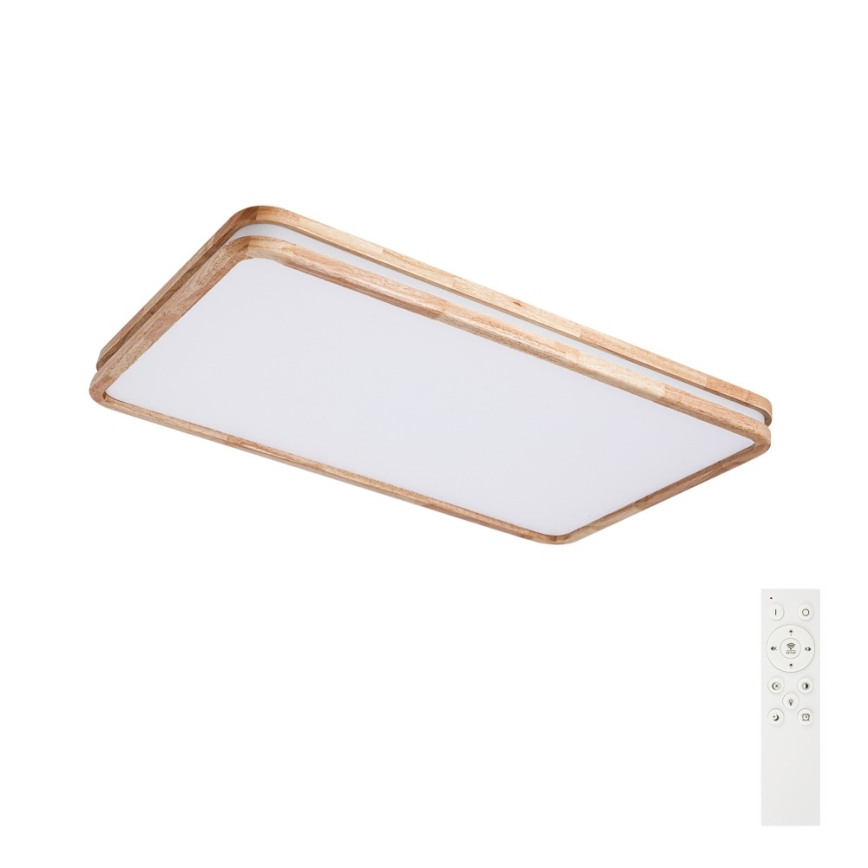 Brilagi - Zatemnljivo LED stropno svetilo MOLINA SQUARE LED/128W/230V 3000-6000K hrast 90x60 cm + daljinski upravljalnik