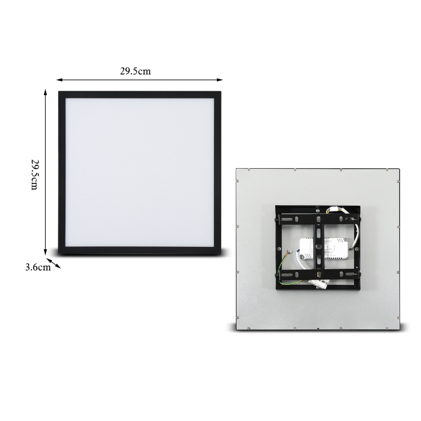 Brilagi - LED zatemnljivo stropno svetilo SLIMFRAME LED/25W/230V 30x30 cm 3000-6000K črna + daljinski upravljalnik