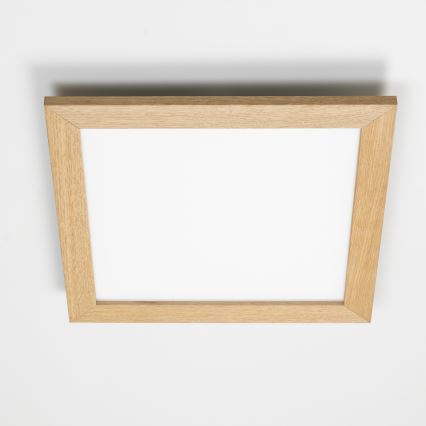 Brilagi - Zatemnjevalna LED stropna svetilka SLIMFRAME WOOD LED/36W/230V 49,5x49,5 cm 3000-6000K rjava + daljinski upravljalnik