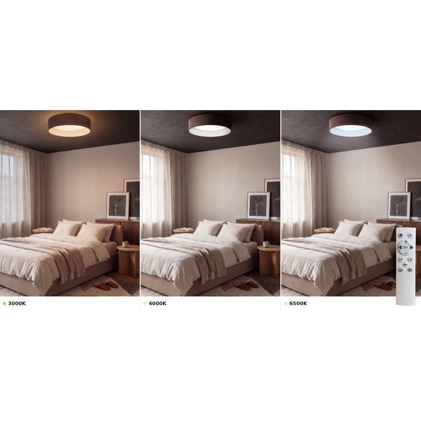 Brilagi - LED zatemnjiva stropna svetilka VELVET SMART VARI LED/36W/230V 3000-6500K pr. 55 cm rjava + daljinski upravljalnik