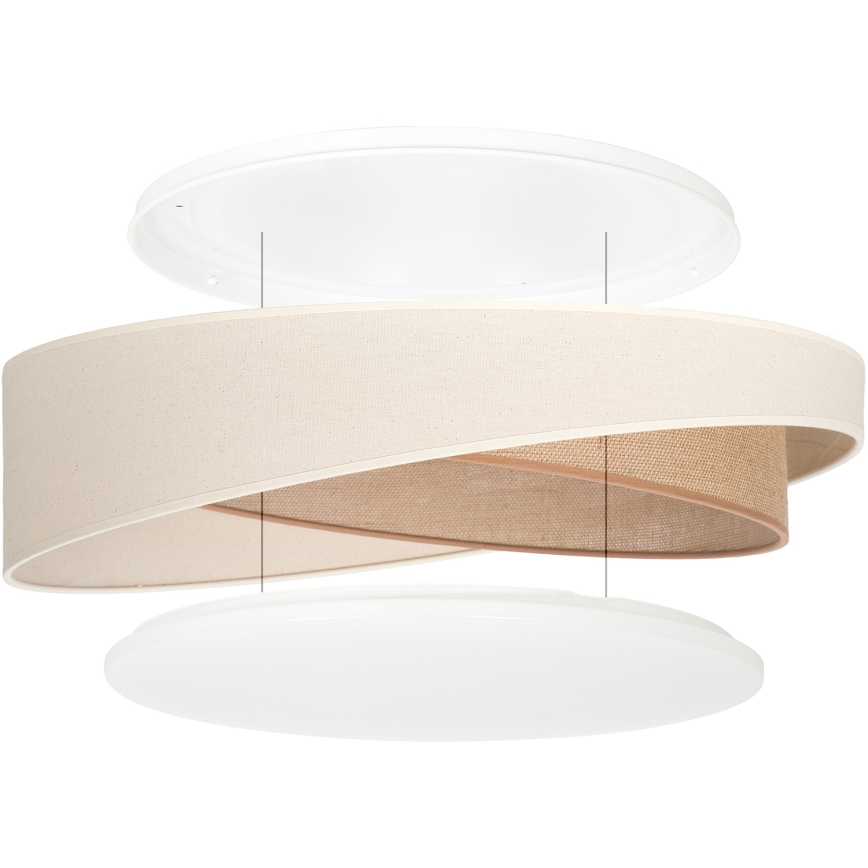 BRILAGI - Zatemnljivo LED stropno svetilo VELVET TWIST LED/36W/230V 3000-6000K premer 65 cm Wi-Fi Tuya Beacon kremna/bež + daljinski upravljalnik