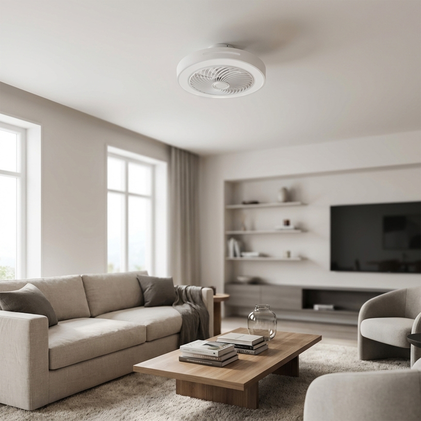 Brilagi - LED zatemnljivo stropno svetilo z ventilatorjem LED/38W/230V 3000-6500K, premer 46 cm, bela + daljinski upravljalnik