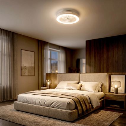 Brilagi - LED zatemnljivo stropno svetilo z ventilatorjem LED/38W/230V 3000-6500K, premer 46 cm, bela + daljinski upravljalnik
