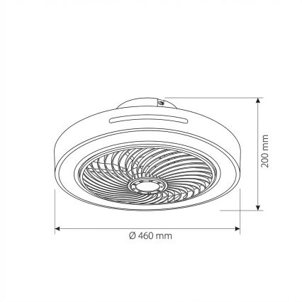 Brilagi - LED zatemnljivo stropno svetilo z ventilatorjem LED/38W/230V 3000-6500K, premer 46 cm, bela + daljinski upravljalnik
