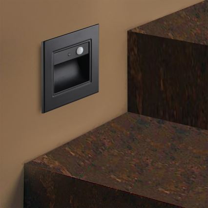 Brilagi - LED svetilo za stopnice s senzorjem STEP LIGHT LED/1,5W/230V IP44 črna