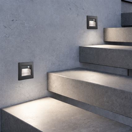 Brilagi - LED svetilo za stopnice s senzorjem STEP LIGHT LED/1,5W/230V IP44 črna