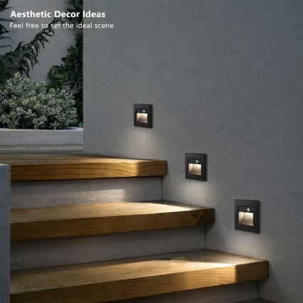 Brilagi - LED svetilo za stopnice s senzorjem STEP LIGHT LED/1,5W/230V IP44 črna