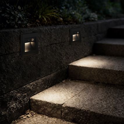 Brilagi - LED svetilo za stopnice s senzorjem STEP LIGHT LED/1,5W/230V IP44 črna