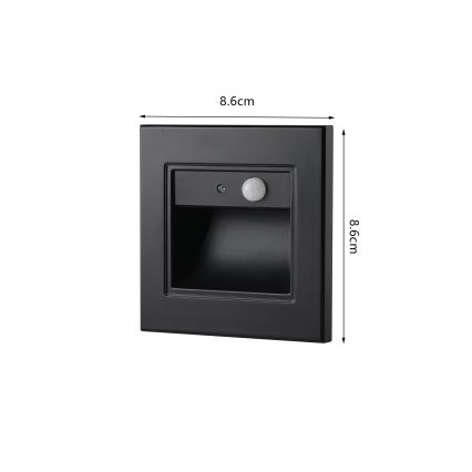 Brilagi - LED svetilo za stopnice s senzorjem STEP LIGHT LED/1,5W/230V IP44 črna