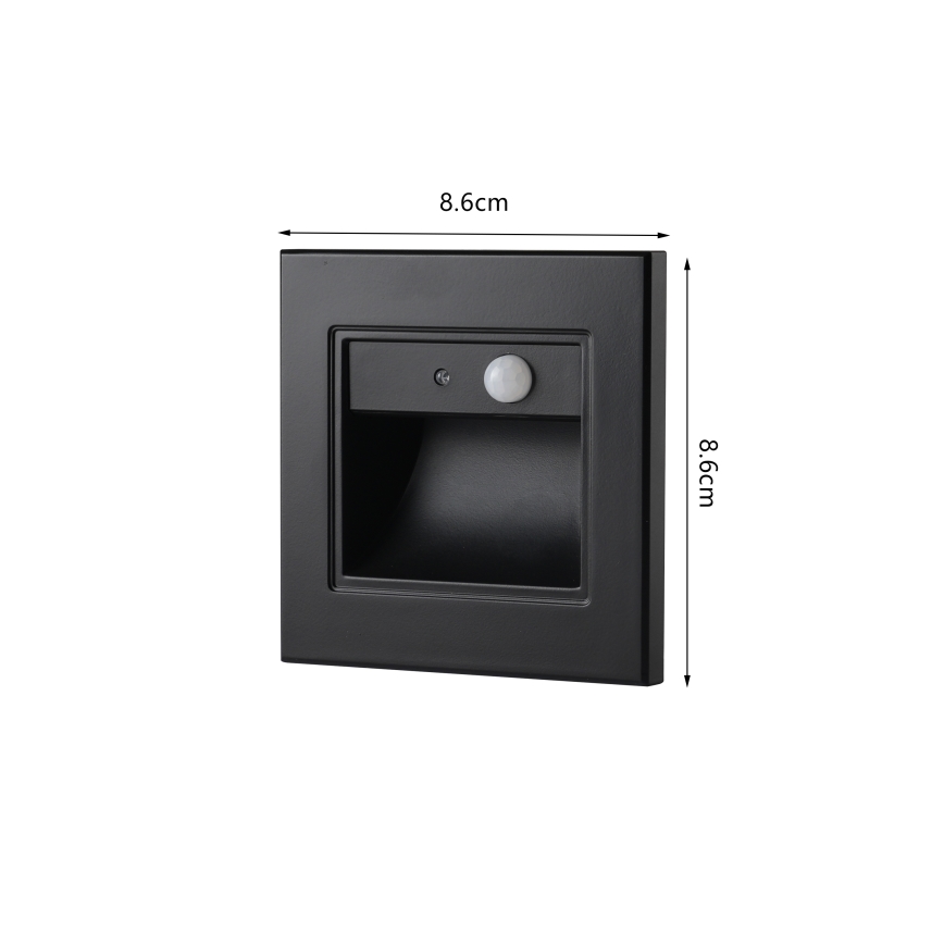 Brilagi - LED svetilo za stopnice s senzorjem STEP LIGHT LED/1,5W/230V IP44 črna