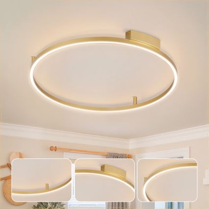 Brilagi - Zatemnjiva stropna LED svetilka PORTOFINO LED/60W/230V 3000-6000K premer 80 cm zlata + daljinski upravljalnik