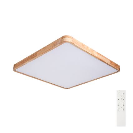 Brilagi - zatemnjevalna LED stropna svetilka WOODLINE SQUARE LED/100W/230V 3000-6000K hrast 80x80 cm + daljinski upravljalnik