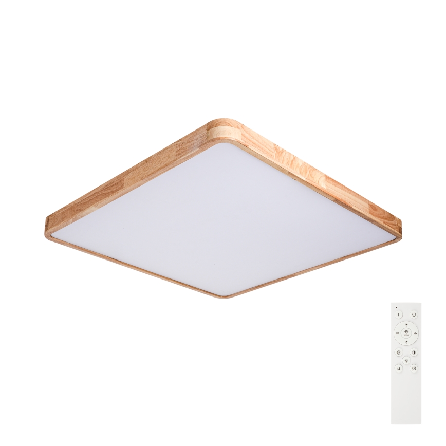 Brilagi - zatemnjevalna LED stropna svetilka WOODLINE SQUARE LED/100W/230V 3000-6000K hrast 80x80 cm + daljinski upravljalnik