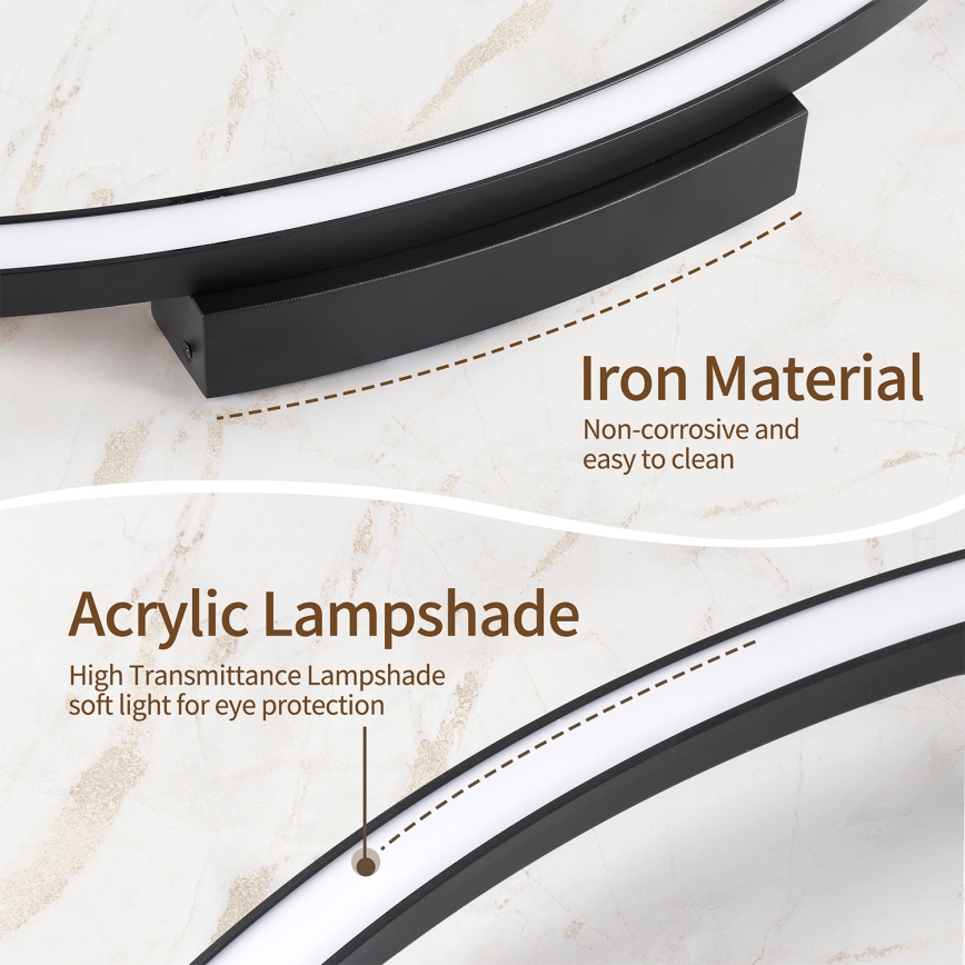 Brilagi - LED zatemnljivo stropno svetilo PORTOFINO LED/85W/230V 3000-6000K premer 120 cm črna + daljinski upravljalnik