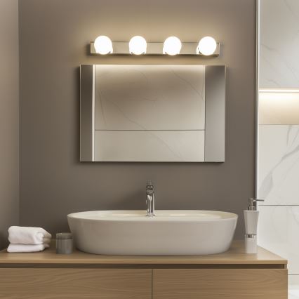Brilagi - LED kopalniška razsvetljava za ogledalo HOLLYWOOD 4xLED/3W/230V 53 cm IP44 poliran krom