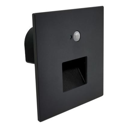 Brilagi - LED stopniščna svetilka s senzorjem gibanja in sumraka JACK LED/3W/230V 3000/4000/6500K IP65 črna