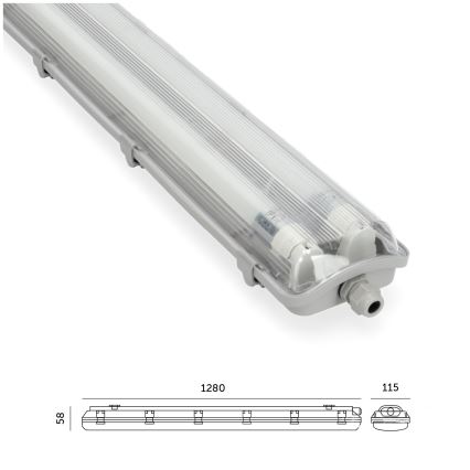 Brilagi - LED tehnično fluorescenčno svetilo, zaščiteno proti prahu OPTIMA T8 2xG13/18W/230V 4000K IP65 128 cm