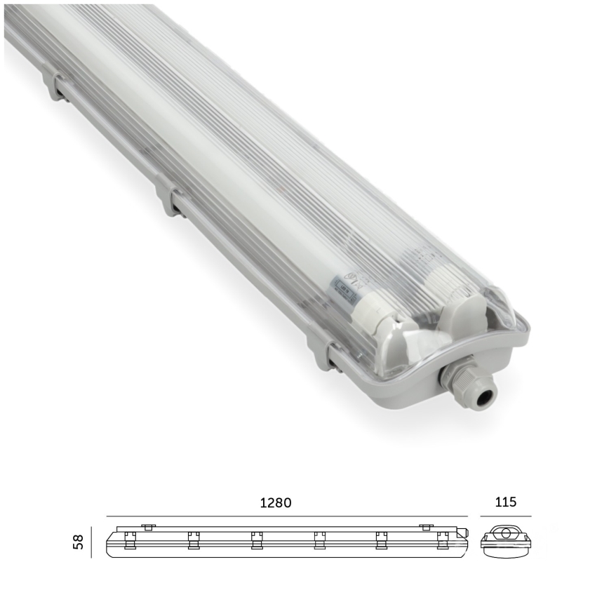 Brilagi - LED tehnično fluorescenčno svetilo, zaščiteno proti prahu OPTIMA T8 2xG13/18W/230V 4000K IP65 128 cm