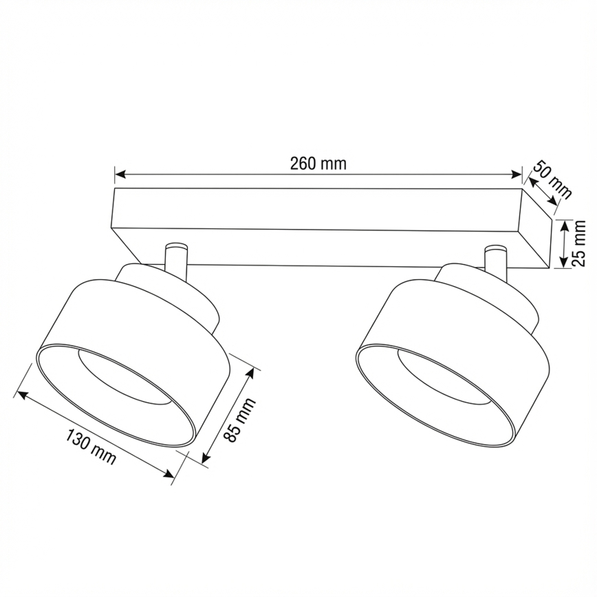 Brilagi - LED Točkovna svetilka AURA LUX 2xGX53/30W/230V črna/dimna