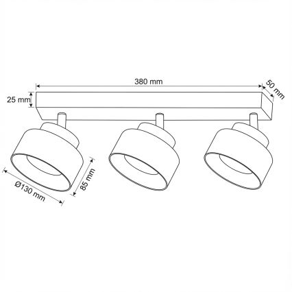 Brilagi - LED Točkovna svetilka AURA LUX 3xGX53/30W/230V črna/dimljena