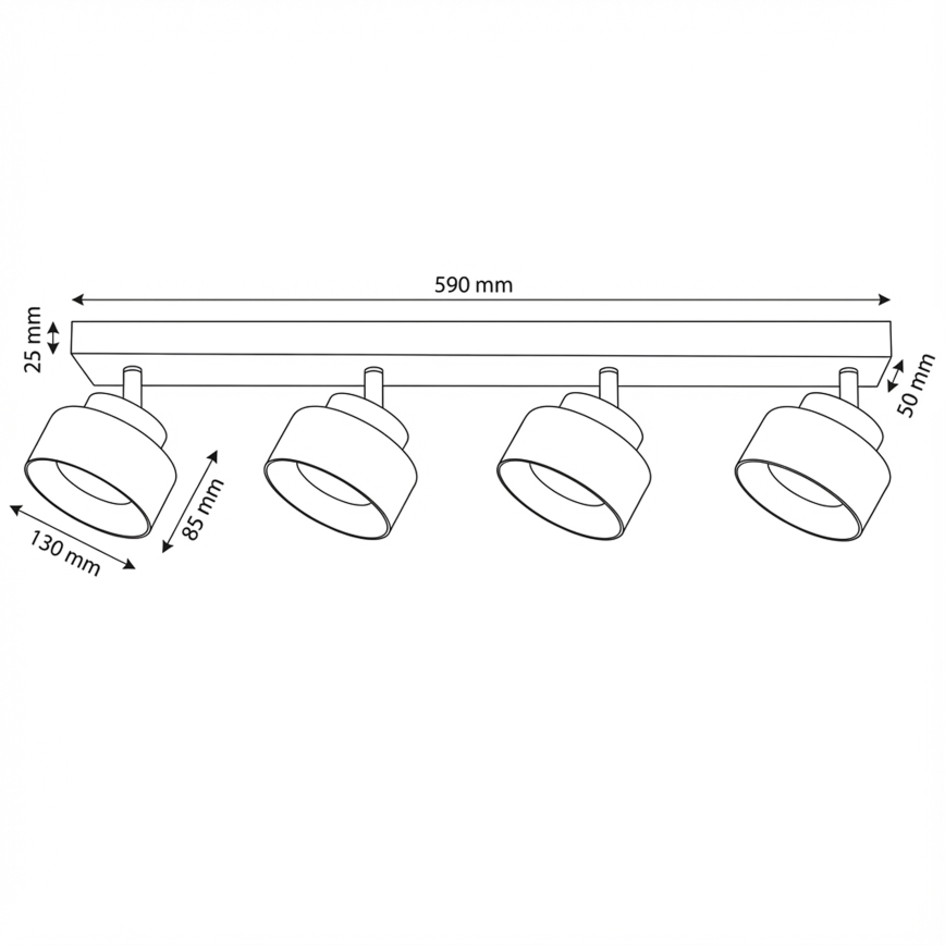 Brilagi - LED Točkovna svetilka AURA LUX 4xGX53/30W/230V črna/dimna
