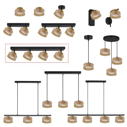 Brilagi - LED Točkovna svetilka AURA LUX 4xGX53/30W/230V črna/zlata