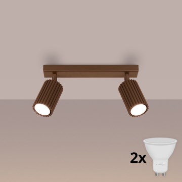 Brilagi - LED točkovna svetilka CRESTO 2xGU10/10W/230V rjava