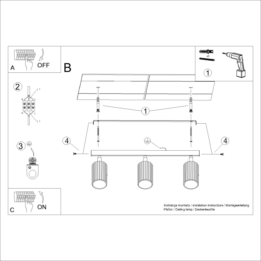 Brilagi - LED točkovna svetilka CRESTO 3xGU10/10W/230V črna