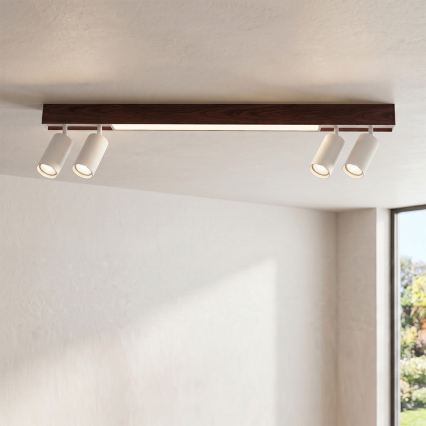 BRILAGI - LED točkovna svetilka SELE 4xGU10/30W/230V + LED/20W bela/hrastov dekor