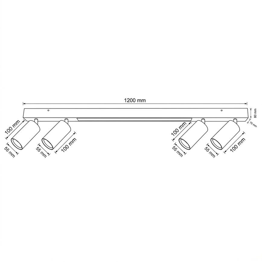 Brilagi - LED točkovna svetilka SELE 4xGU10/30W/230V + LED/25W bela