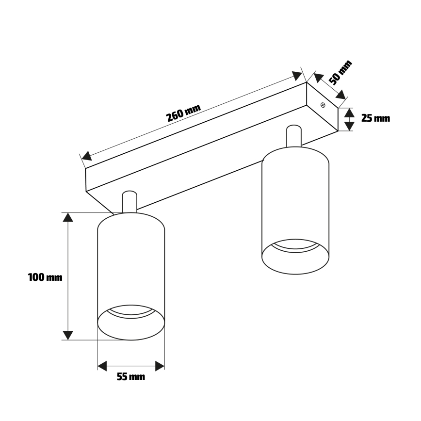 Brilagi - LED zatemnljivo točkovno svetilo SELE 2xGU10/6,5W/230V 2700-6500K črna