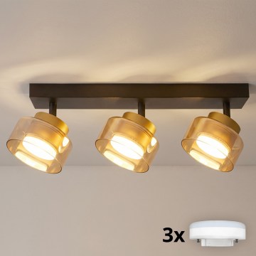Brilagi - LED Točkovno svetilo AURA LUX 3xGX53/30W/230V črna/zlata