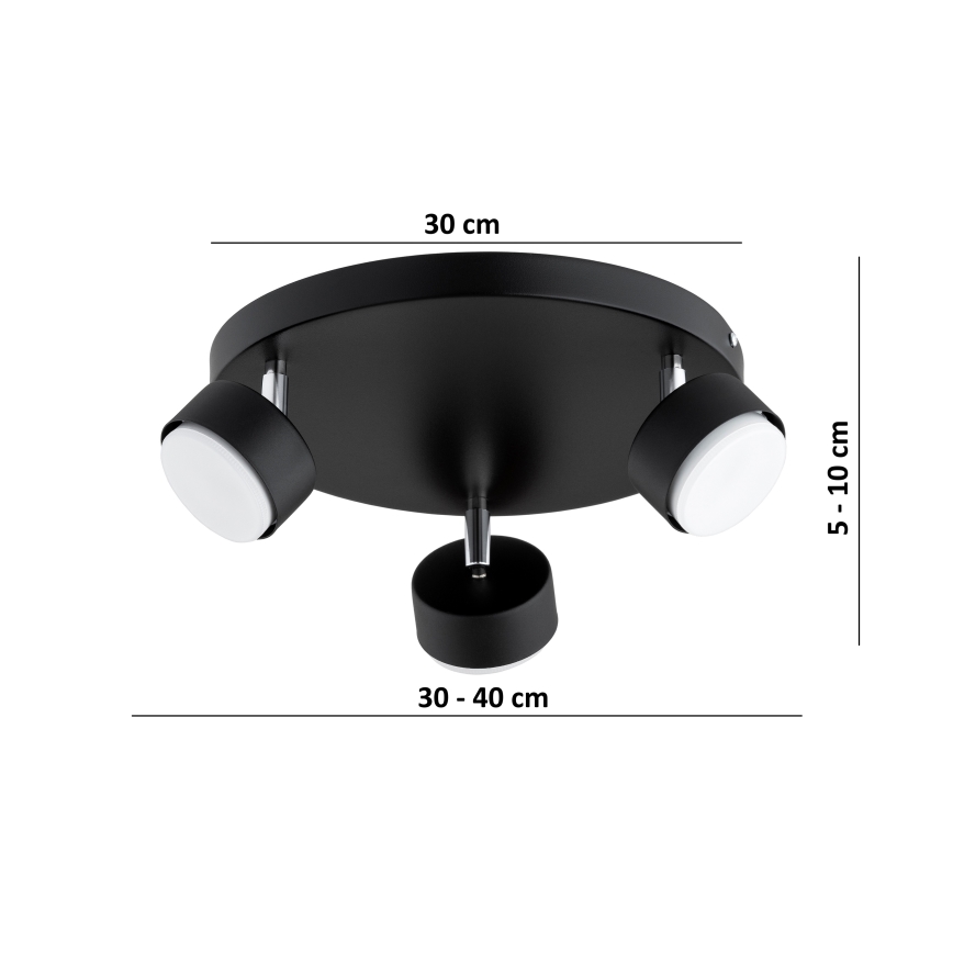 Brilagi - LED točkovno svetilo MONO 3xGX53/30W/230V črna