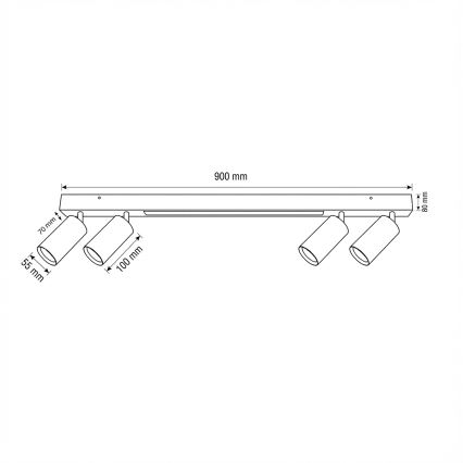Brilagi - LED točkovno svetilo SELE 4xGU10/30W/230V + LED/20W bela