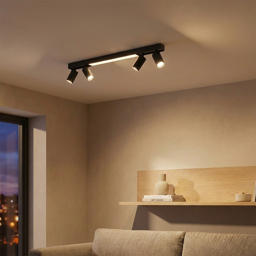 Brilagi - LED točkovno svetilo SELE 4xGU10/30W/230V + LED/25W črna