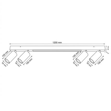 Brilagi - LED točkovno svetilo SELE 4xGU10/30W/230V + LED/25W črna