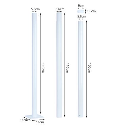 Brilagi - LED ulična svetilka s 3 m stebrom URBANSPARK LED/120W/230V bela IP65