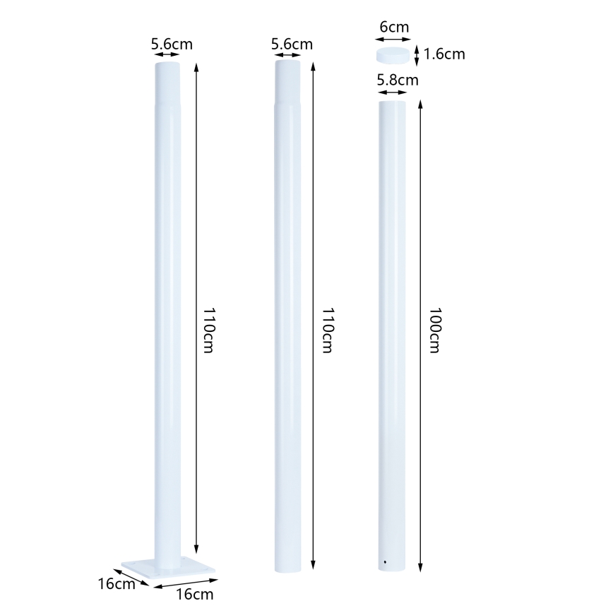 Brilagi - LED ulična svetilka s 3 m stebrom URBANSPARK LED/120W/230V bela IP65
