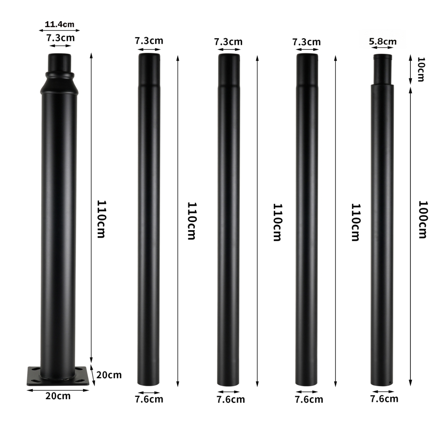 Brilagi - LED ulična svetilka s 5 m stebrom URBANSPARK LED/120W/230V črna IP65