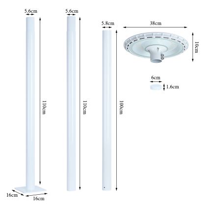 Brilagi - LED Ulična svetilka URBANSPARK LED/120W/230V bela IP65